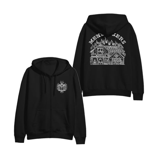 House of Fire Black Zip Up Hoodie